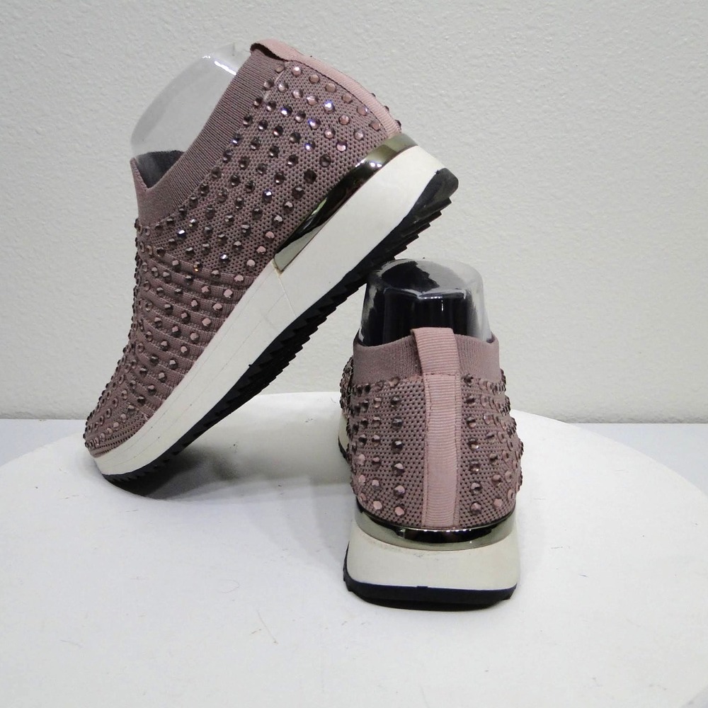 Kenneth Cole Reaction Cameron Jewel Jogger Mauve Rhinestone Slip On Sneakers 7.5 - Picture 5 of 14